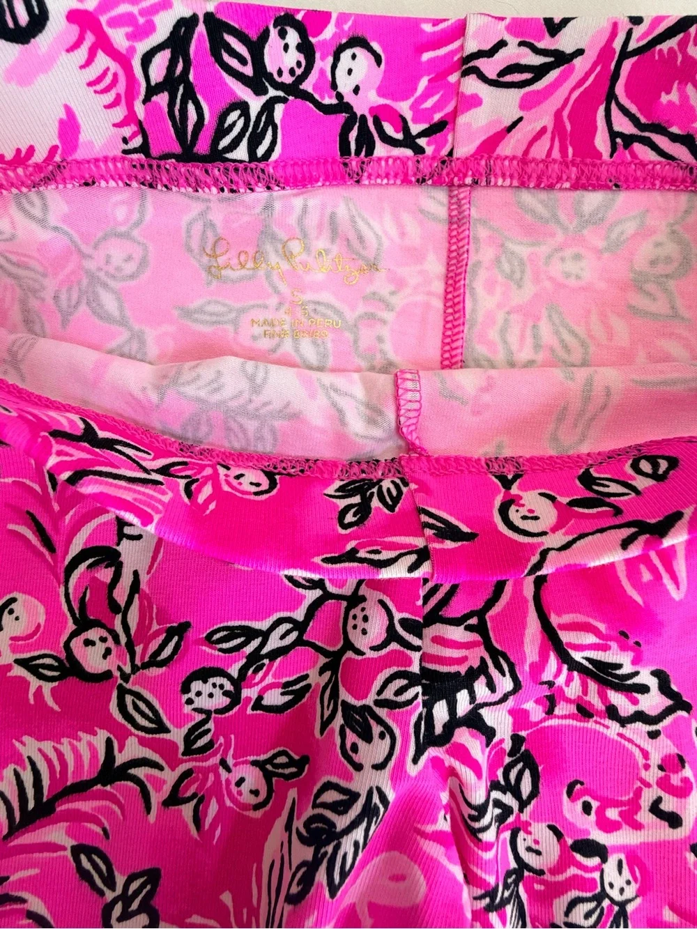 Lilly Pulitzer Hot Pink Floral Print Leggings